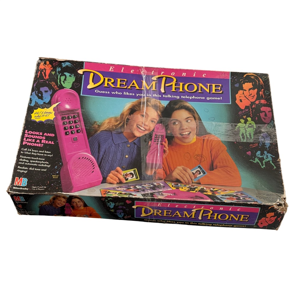 Vintage 1991 Milton Bradley Electronic Dream Phone Board Game Pink 90s Retro Toy